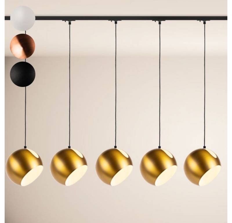 s.luce Pendelleuchte Ball Esstisch-Hängeleuchte 1-Phasen-Schiene 200cm Ø 30cm Mittel Weiß von s.luce