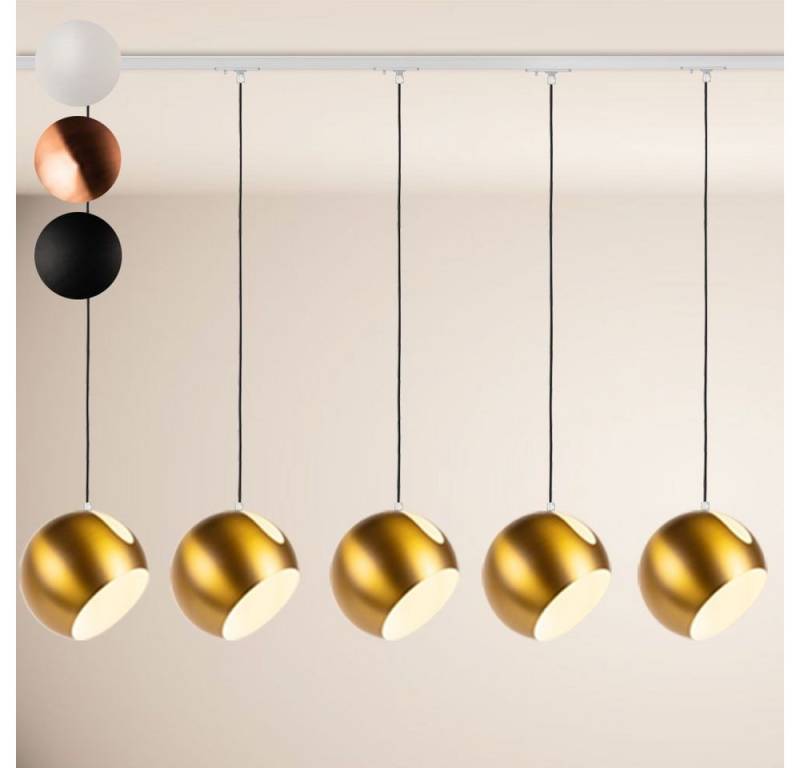s.luce Pendelleuchte Ball Esstisch-Hängeleuchte 1-Phasen-Schiene 200cm Ø 30cm Mittel Weiß von s.luce