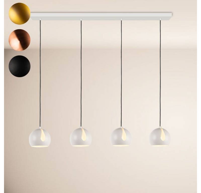 s.luce Pendelleuchte Ball Esstisch-Pendelleuchte 2-5-flammig Ø 20cm Balken 120cm Schwarz von s.luce