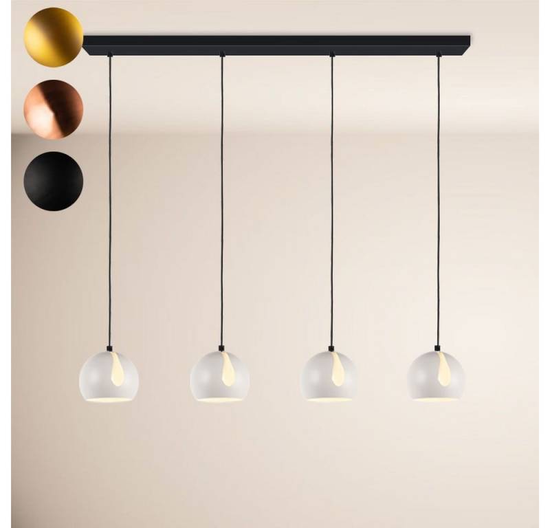 s.luce Pendelleuchte Ball Esstisch-Pendelleuchte 2-5-flammig Ø 20cm Balken 120cm Kupfer von s.luce
