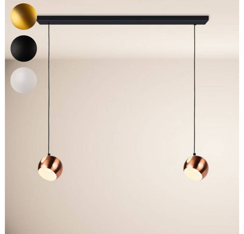 s.luce Pendelleuchte Ball Esstisch-Pendelleuchte 2-5-flammig Ø 20cm Balken 120cm Weiß von s.luce