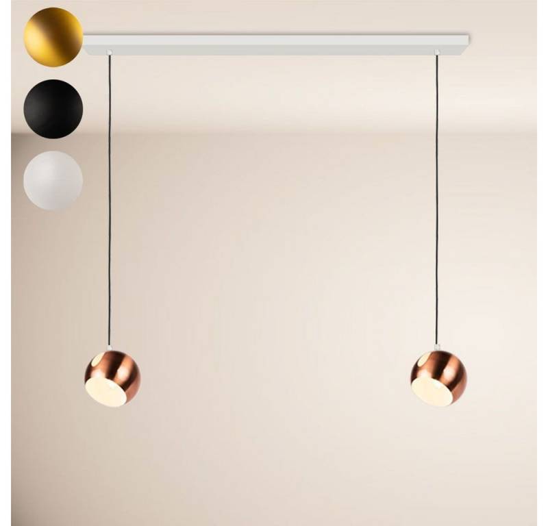 s.luce Pendelleuchte Ball Esstisch-Pendelleuchte 2-5-flammig Ø 20cm Balken 120cm Weiß von s.luce