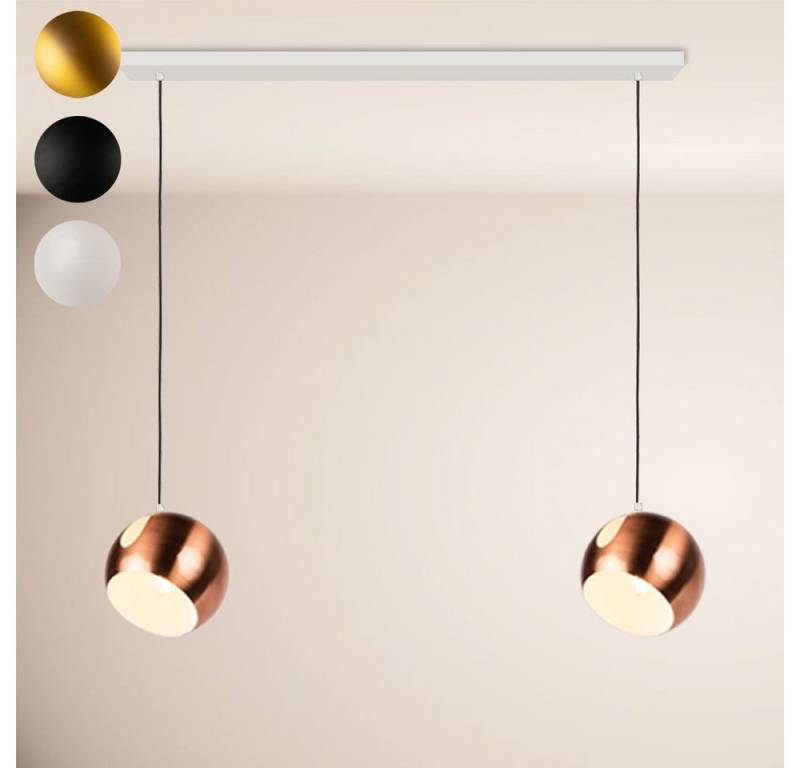 s.luce Pendelleuchte Ball Esstisch-Pendelleuchte 2-5-flammig Ø 30cm Balken 120cm Weiß von s.luce