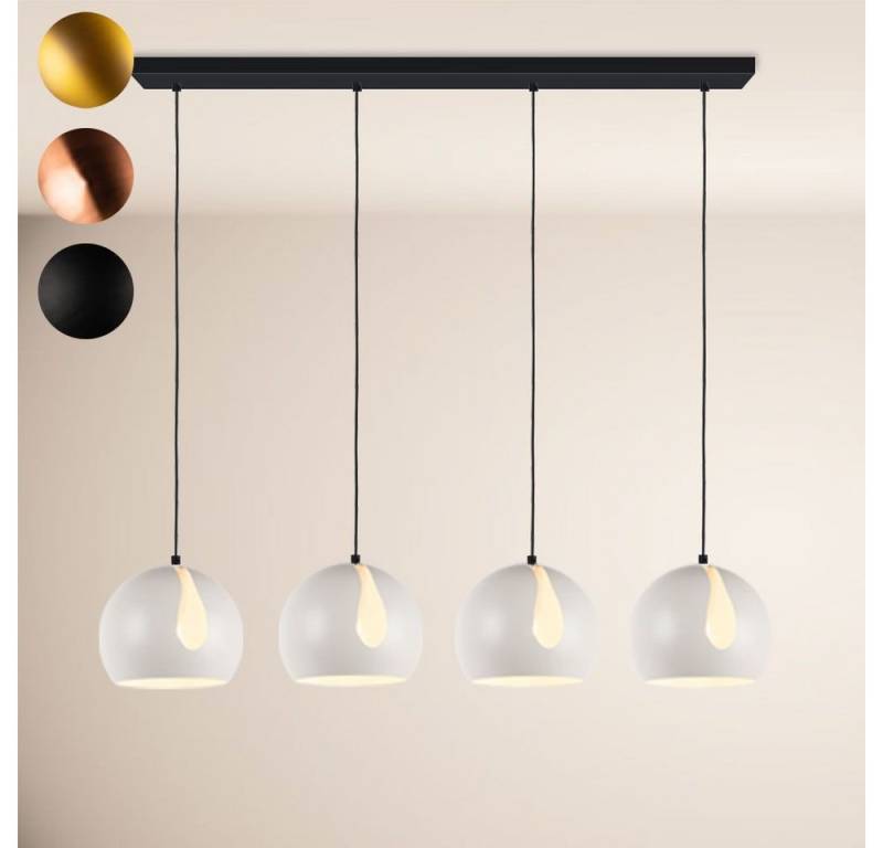 s.luce Pendelleuchte Ball Esstisch-Pendelleuchte 2-5-flammig Ø 30cm Balken 160cm Kupfer von s.luce