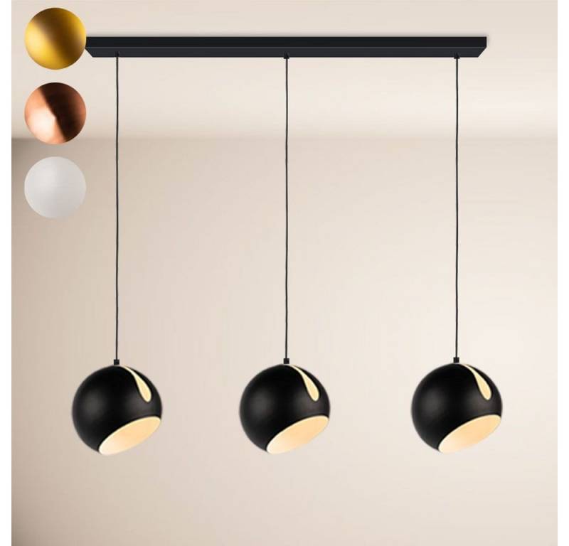 s.luce Pendelleuchte Ball Esstisch-Pendelleuchte 2-5-flammig Ø 30cm Balken 160cm Kupfer von s.luce