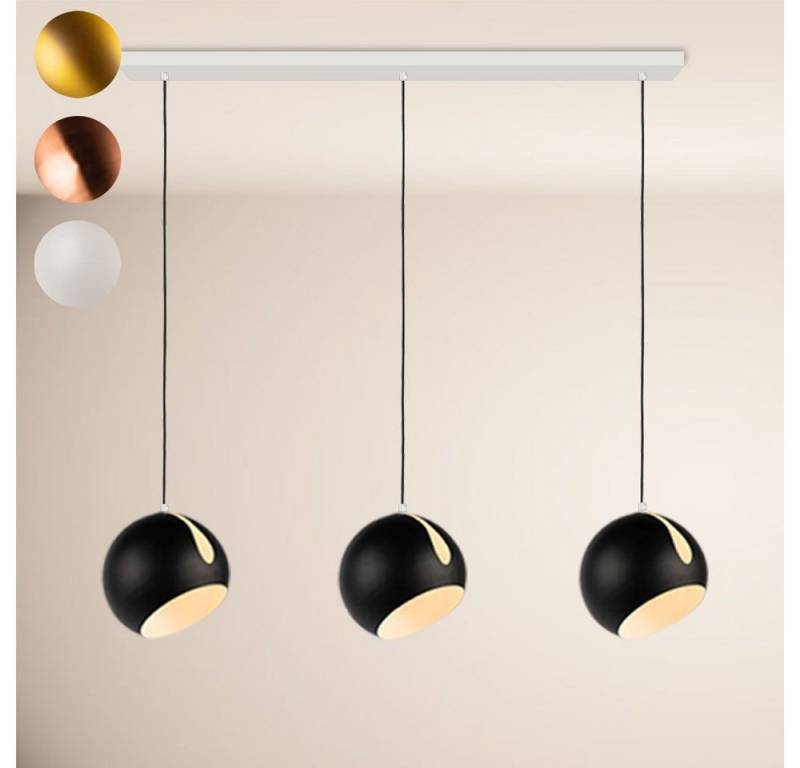 s.luce Pendelleuchte Ball Esstisch-Pendelleuchte 2-5-flammig Ø 30cm Balken 160cm Kupfer von s.luce
