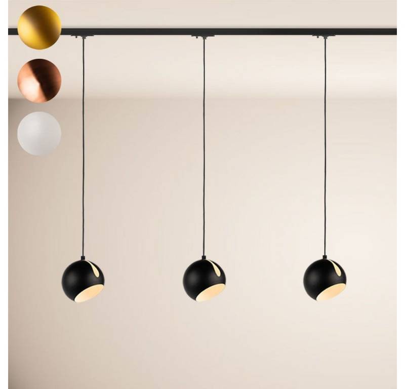 s.luce Pendelleuchte Ball Esstischlampe 1-Phasen-Schiene 200cm Ø 20cm Endeinsp. Gold von s.luce