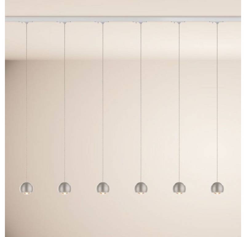 s.luce Pendelleuchte Beam LED 1-Phase-Schiene 200cm Esszimmerlampe Endeinspeiser Aluminium, Warmweiß von s.luce