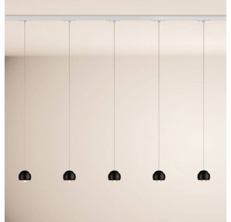 s.luce Pendelleuchte Beam LED 1-Phase-Schiene 200cm Esszimmerlampe Endeinspeiser Schwarz, Warmweiß von s.luce