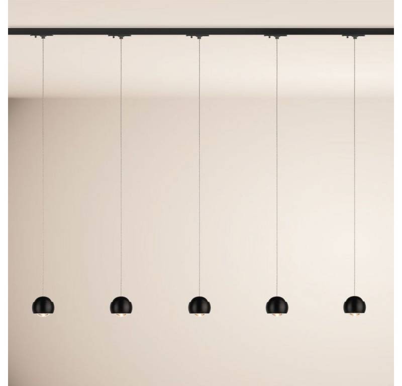 s.luce Pendelleuchte Beam LED 1-Phase-Schiene 200cm Esszimmerlampe Endeinspeiser Schwarz, Warmweiß von s.luce
