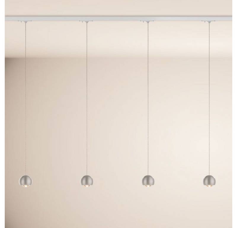 s.luce Pendelleuchte Beam LED 1-Phase-Schiene 200cm Esszimmerlampe Mitteleinsp. Aluminium, Warmweiß von s.luce