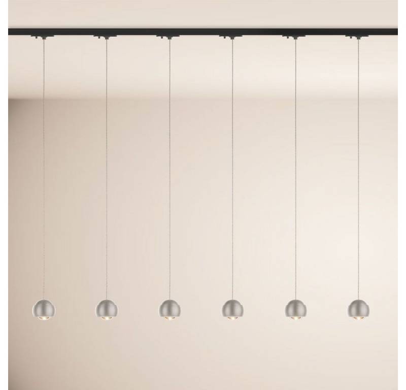 s.luce Pendelleuchte Beam LED 1-Phase-Schiene 200cm Esszimmerlampe Mitteleinsp. Aluminium, Warmweiß von s.luce