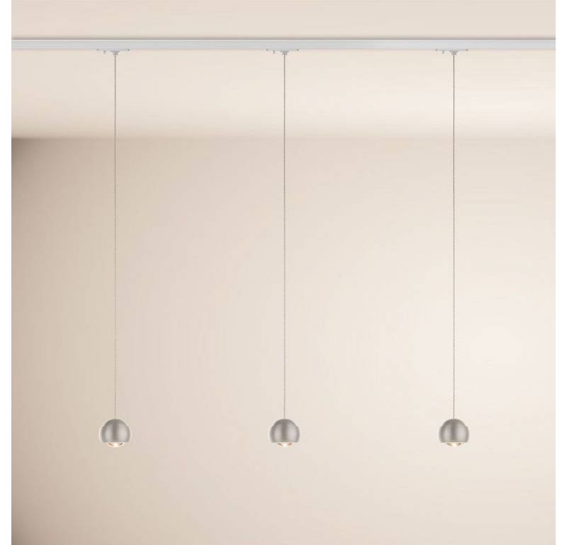 s.luce Pendelleuchte Beam LED 1-Phase-Schiene 200cm Esszimmerlampe Mitteleinsp. Aluminium, Warmweiß von s.luce