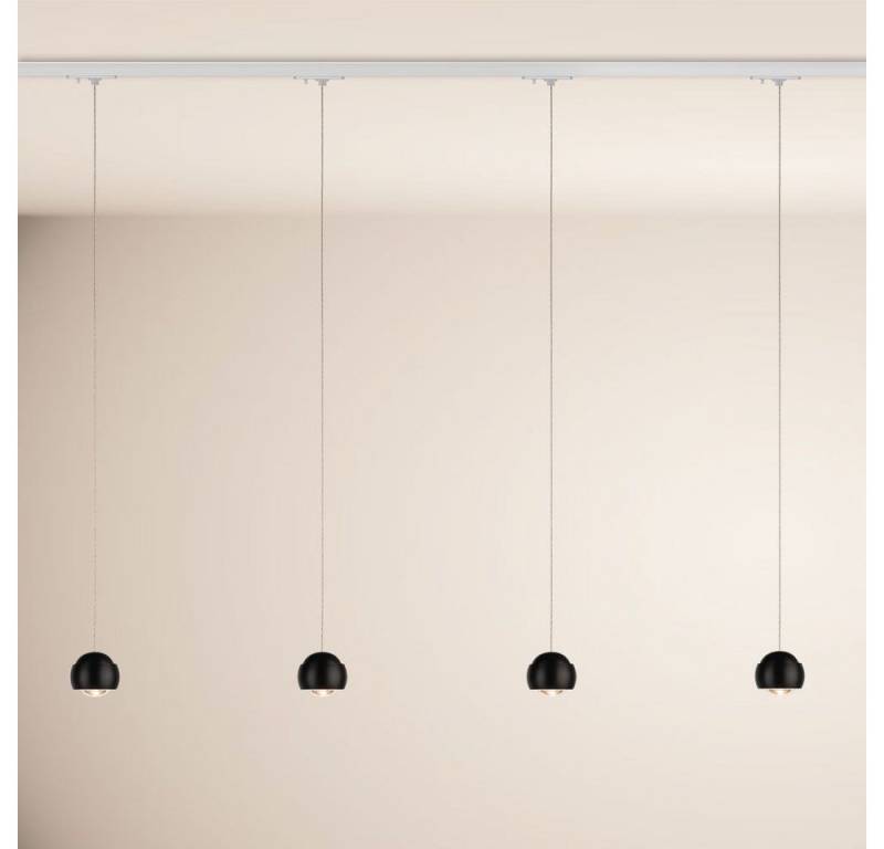 s.luce Pendelleuchte Beam LED 1-Phase-Schiene 200cm Esszimmerlampe Mitteleinsp. Schwarz, Warmweiß von s.luce