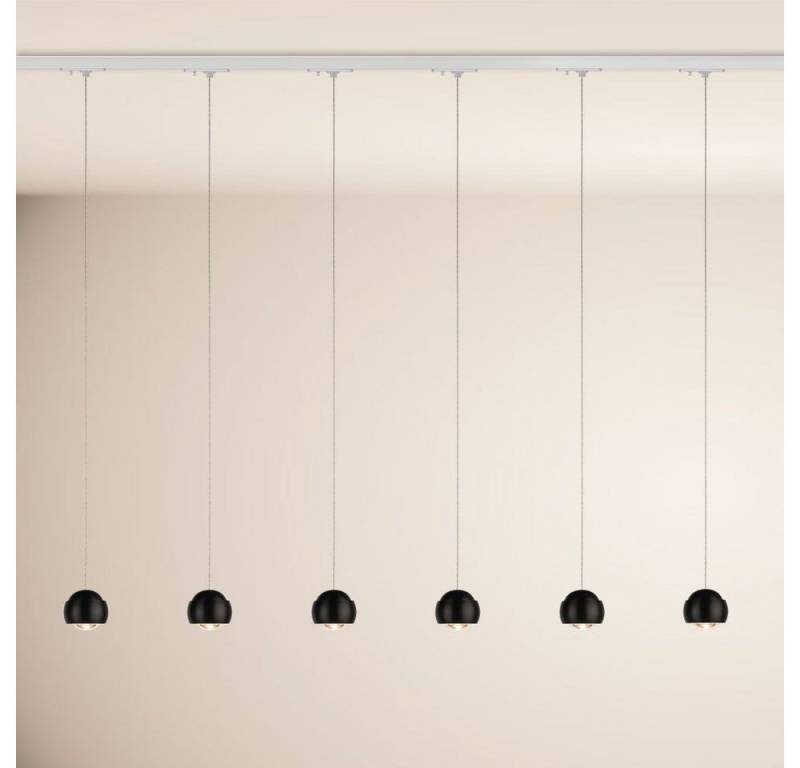s.luce Pendelleuchte Beam LED 1-Phase-Schiene 200cm Esszimmerlampe Mitteleinsp. Schwarz, Warmweiß von s.luce