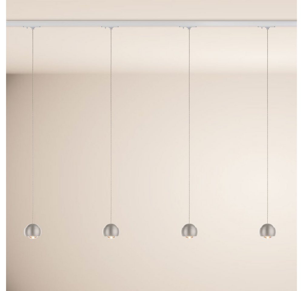 s.luce Pendelleuchte Beam LED 1-Phasen-Schienensystem 200cm Esszimmerlampe Aluminium, Mitteleinspeiser, Warmweiß von s.luce