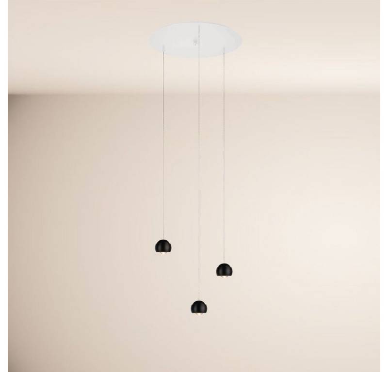 s.luce Pendelleuchte Beam LED 3- oder 5-flammig Modular Baldachin Schwarz, Warmweiß von s.luce