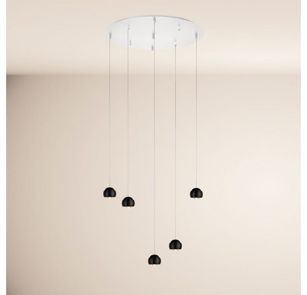 s.luce Pendelleuchte Beam LED 3- oder 5-flammig Modular Baldachin Schwarz, Warmweiß s.luce Pendelleuchte Beam LED 3- oder 5-flammig Modular Baldachin Schwarz, Warmweiß von s.luce