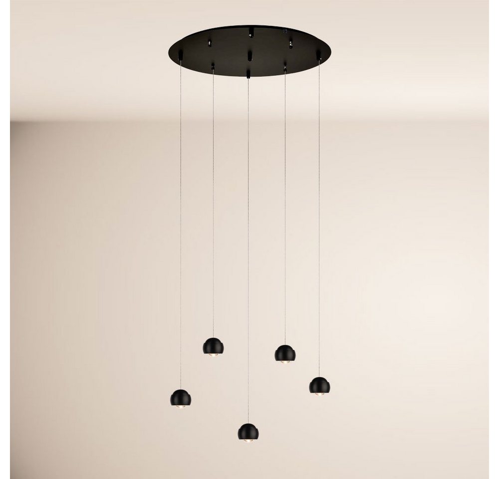s.luce Pendelleuchte Beam LED 3- oder 5-flammig Modular Baldachin Schwarz, Warmweiß s.luce Pendelleuchte Beam LED 3- oder 5-flammig Modular Baldachin Schwarz, Warmweiß von s.luce
