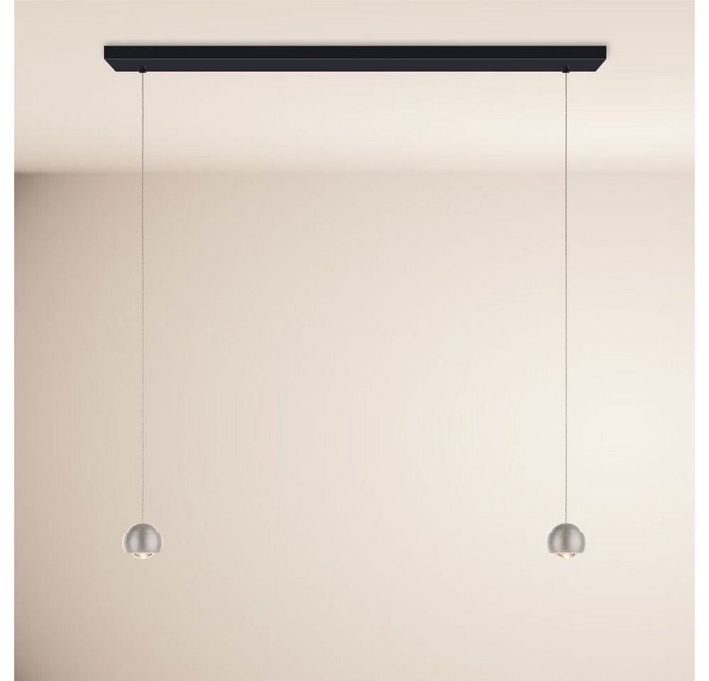 s.luce Pendelleuchte Beam LED Esstisch-Pendelleuchte Balken Aluminium, 130cm Schiene, Warmweiß von s.luce