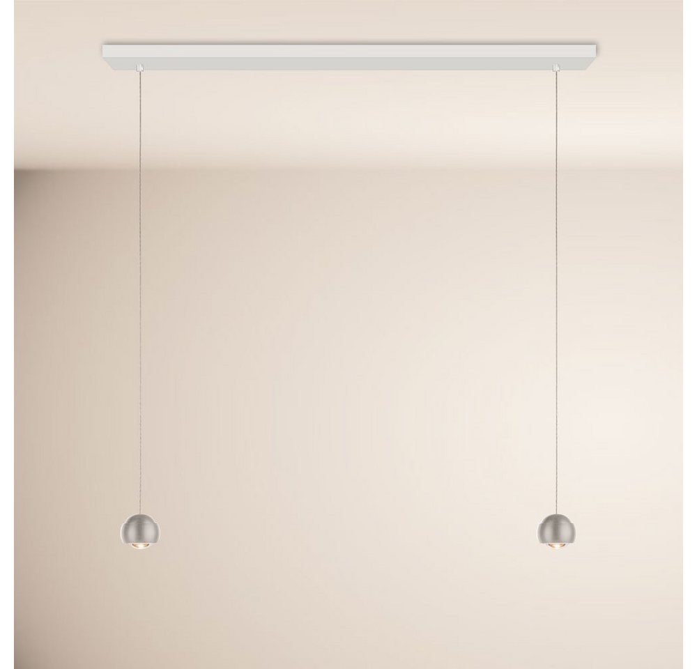s.luce Pendelleuchte Beam LED Esstisch-Pendelleuchte Balken Aluminium, 130cm Schiene, Warmweiß von s.luce