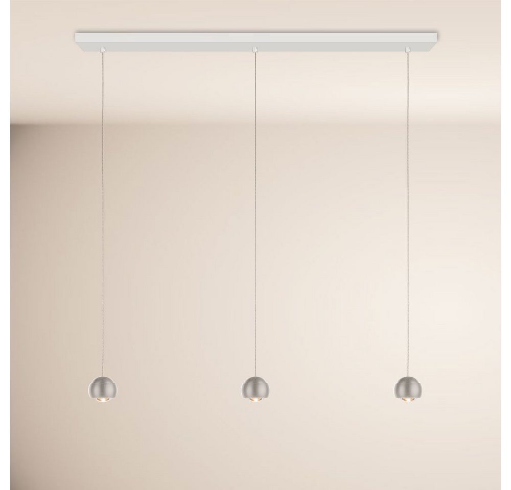 s.luce Pendelleuchte Beam LED Esstisch-Pendelleuchte Balken Aluminium, 130cm Schiene, Warmweiß von s.luce