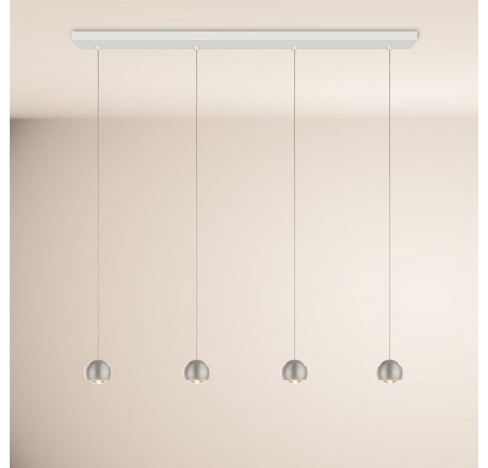 s.luce Pendelleuchte Beam LED Esstisch-Pendelleuchte Balken Aluminium, 130cm Schiene, Warmweiß von s.luce