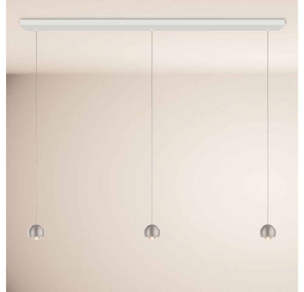 s.luce Pendelleuchte Beam LED Esstisch-Pendelleuchte Balken Aluminium, 160cm Schiene, Warmweiß von s.luce