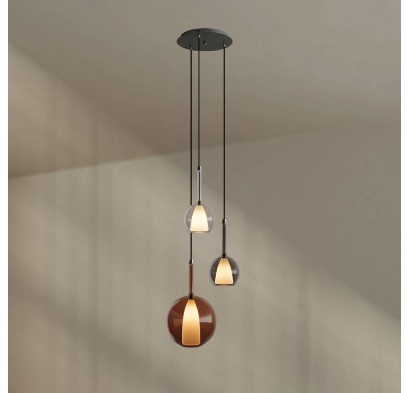 s.luce Pendelleuchte Belluna Galerieleuchte 3-flammig Ø 40cm Baldachin Mehrfarbig s.luce Pendelleuchte Belluna Galerieleuchte 3-flammig Ø 40cm Baldachin Mehrfarbig von s.luce