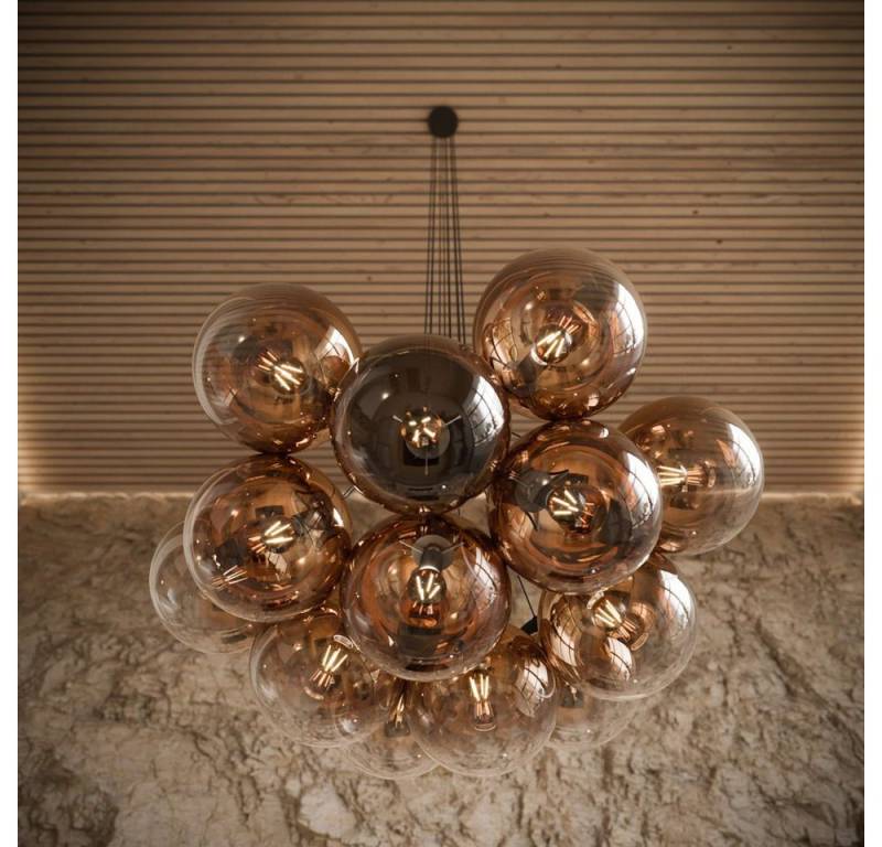 s.luce Pendelleuchte Cluster Glaskugel Galerieleuchte 13-flammig Gold Verlauf von s.luce