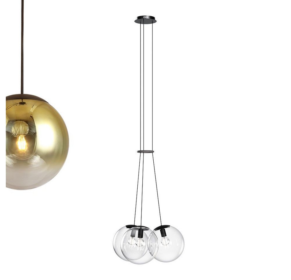 s.luce Pendelleuchte Cluster Glaskugel Galerieleuchte 3-flammig Gold Verlauf s.luce Pendelleuchte Cluster Glaskugel Galerieleuchte 3-flammig Gold Verlauf von s.luce