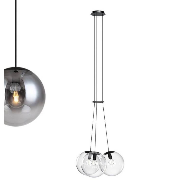 s.luce Pendelleuchte Cluster Glaskugel Galerieleuchte 3-flammig Rauch Verlauf von s.luce