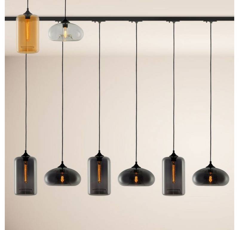 s.luce Pendelleuchte Cruet Esstisch-Hängeleuchte 1-P-Schiene 200cm ME Up&Low Amber von s.luce