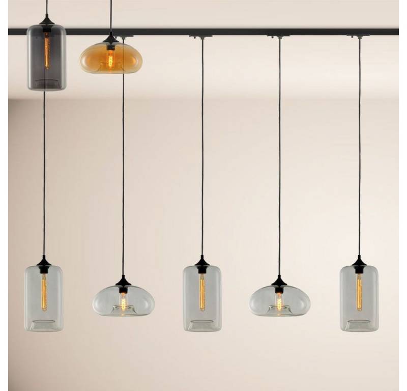 s.luce Pendelleuchte Cruet Esstisch-Hängeleuchte 1-P-Schiene 200cm ME Up&Low Amber von s.luce