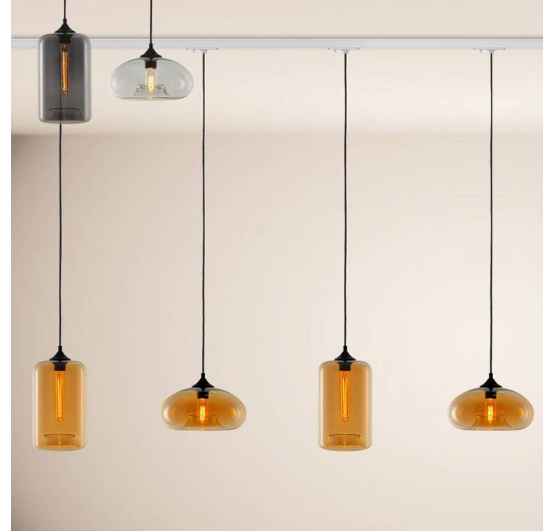 s.luce Pendelleuchte Cruet Esstisch-Hängeleuchte 1-P-Schiene 200cm ME Up&Low Klar von s.luce
