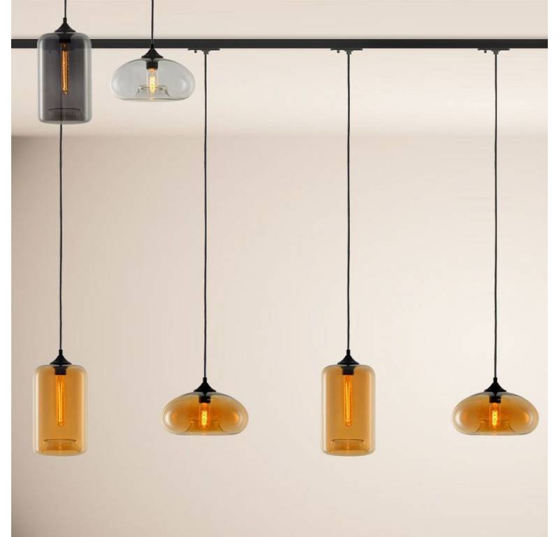 s.luce Pendelleuchte Cruet Esstisch-Hängeleuchte 1-P-Schiene 200cm ME Up&Low Klar von s.luce