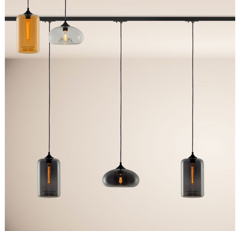 s.luce Pendelleuchte Cruet Esstisch-Hängeleuchte 1-Phasen-Schiene 200cm Amber von s.luce