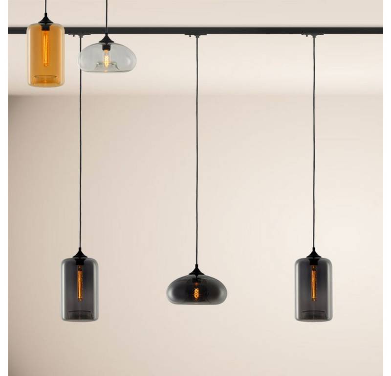 s.luce Pendelleuchte Cruet Esstisch-Hängeleuchte 1-Phasen-Schiene 200cm Amber von s.luce