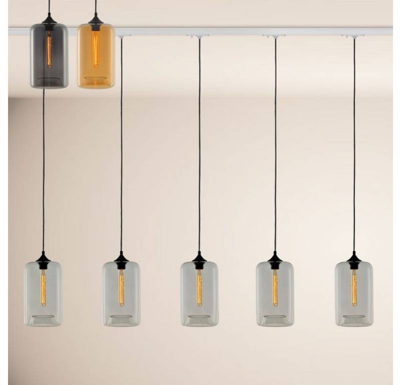 s.luce Pendelleuchte Cruet Esstisch-Hängeleuchte 1-Phasen-Schiene 200cm EE Up Amber von s.luce