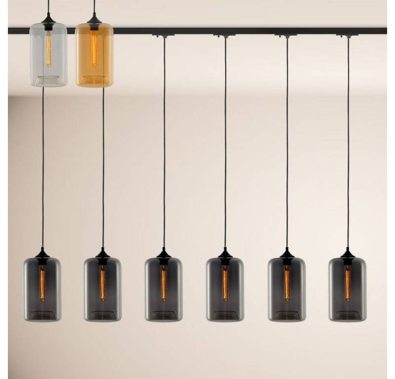 s.luce Pendelleuchte Cruet Esstisch-Hängeleuchte 1-Phasen-Schiene 200cm EE Up Amber von s.luce