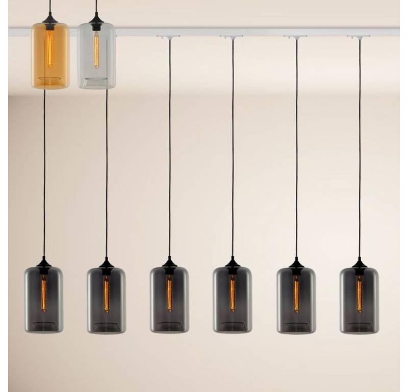 s.luce Pendelleuchte Cruet Esstisch-Hängeleuchte 1-Phasen-Schiene 200cm EE Up Amber von s.luce