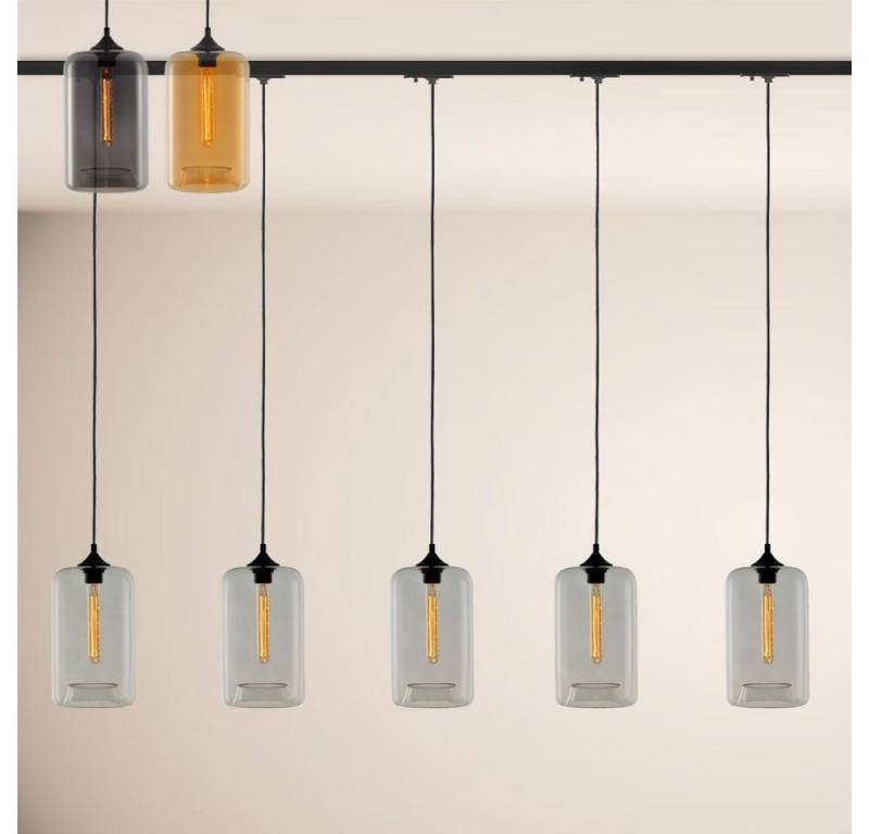 s.luce Pendelleuchte Cruet Esstisch-Hängeleuchte 1-Phasen-Schiene 200cm EE Up Klar von s.luce
