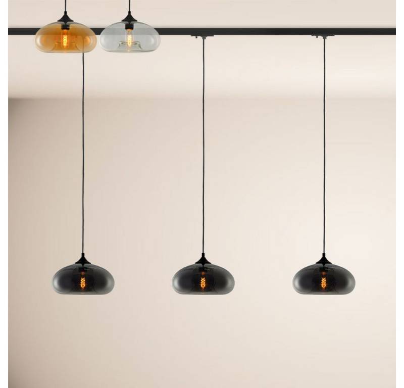 s.luce Pendelleuchte Cruet Esstisch-Hängeleuchte 1-Phasen-Schiene 200cm Rauch von s.luce