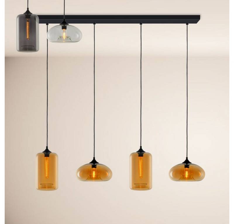 s.luce Pendelleuchte Cruet Esstisch-Pendelleuchte 2-5 flammig Balken 160cm Up&Low Amber von s.luce