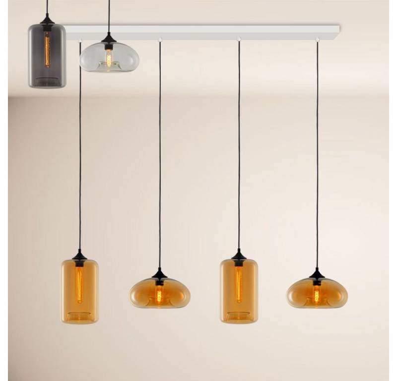 s.luce Pendelleuchte Cruet Esstisch-Pendelleuchte 2-5 flammig Balken 160cm Up&Low Amber von s.luce
