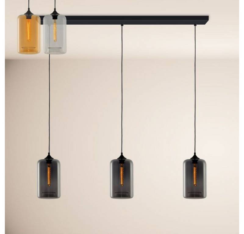 s.luce Pendelleuchte Cruet Esstisch-Pendelleuchte 2 bis 5-flammig Balken 160cm Up Rauch von s.luce