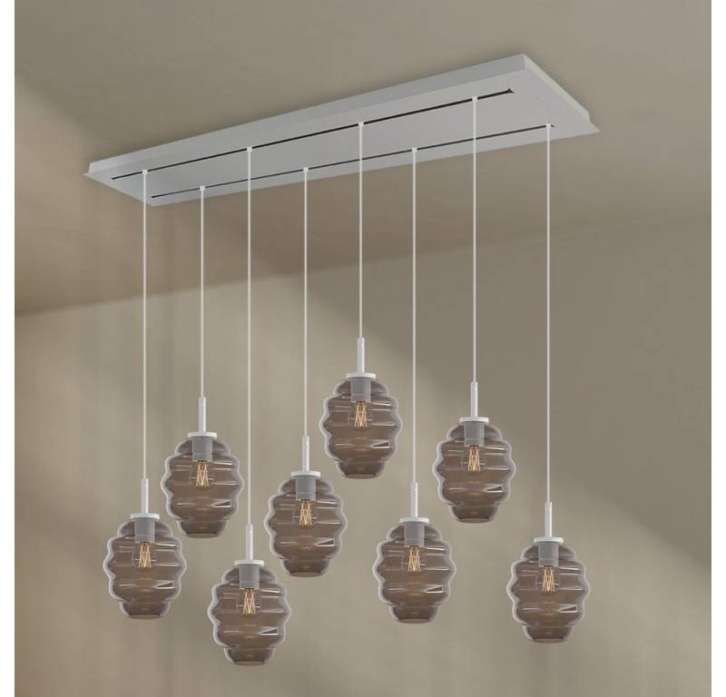 s.luce Pendelleuchte Echos Esstischleuchte 8-flg. 160cm Baldachin 2-rhg Rauch, Weiß s.luce Pendelleuchte Echos Esstischleuchte 8-flg. 160cm Baldachin 2-rhg Rauch, Weiß von s.luce