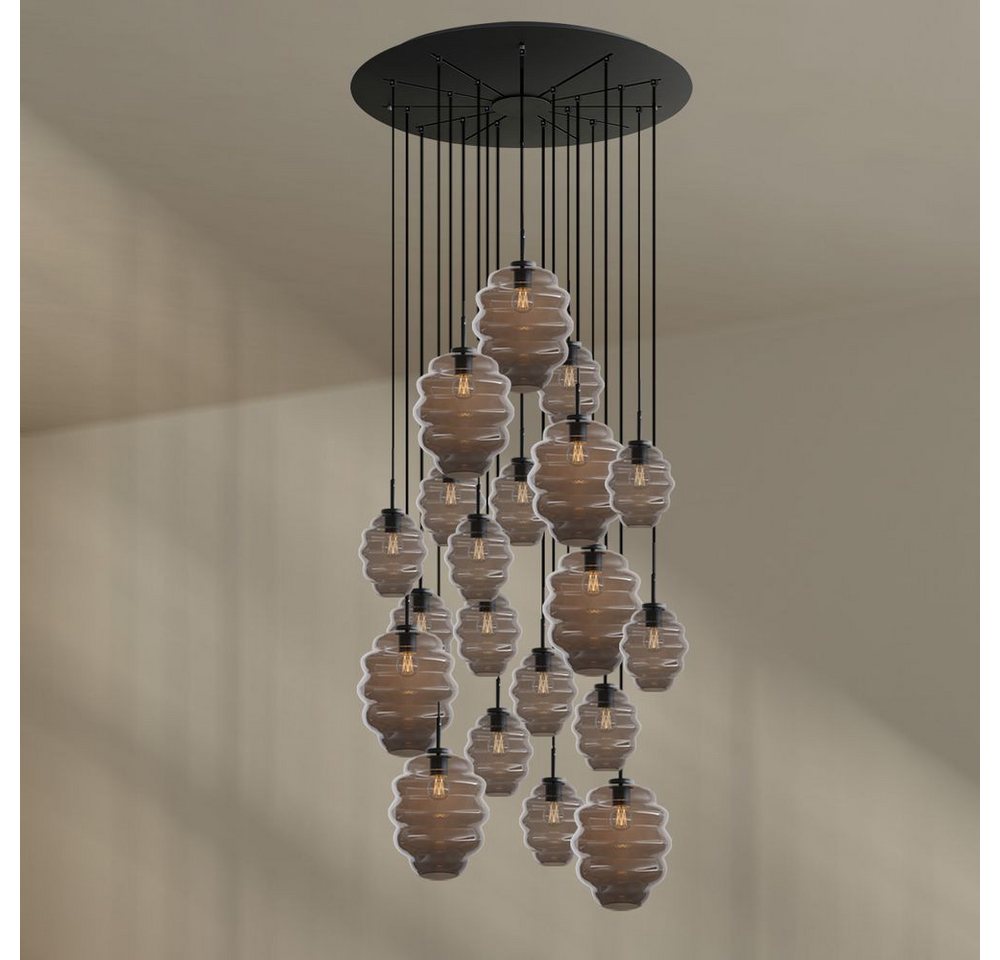 s.luce Pendelleuchte Echos Galerieleuchte 20-flg Ø120cm Baldachin Ø18/25 Rauch, Schwarz s.luce Pendelleuchte Echos Galerieleuchte 20-flg Ø120cm Baldachin Ø18/25 Rauch, Schwarz von s.luce