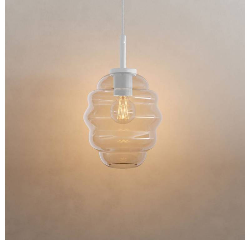 s.luce Pendelleuchte Echos Glas-Hängelampe Aufhängung 150cm Weiß Klar von s.luce