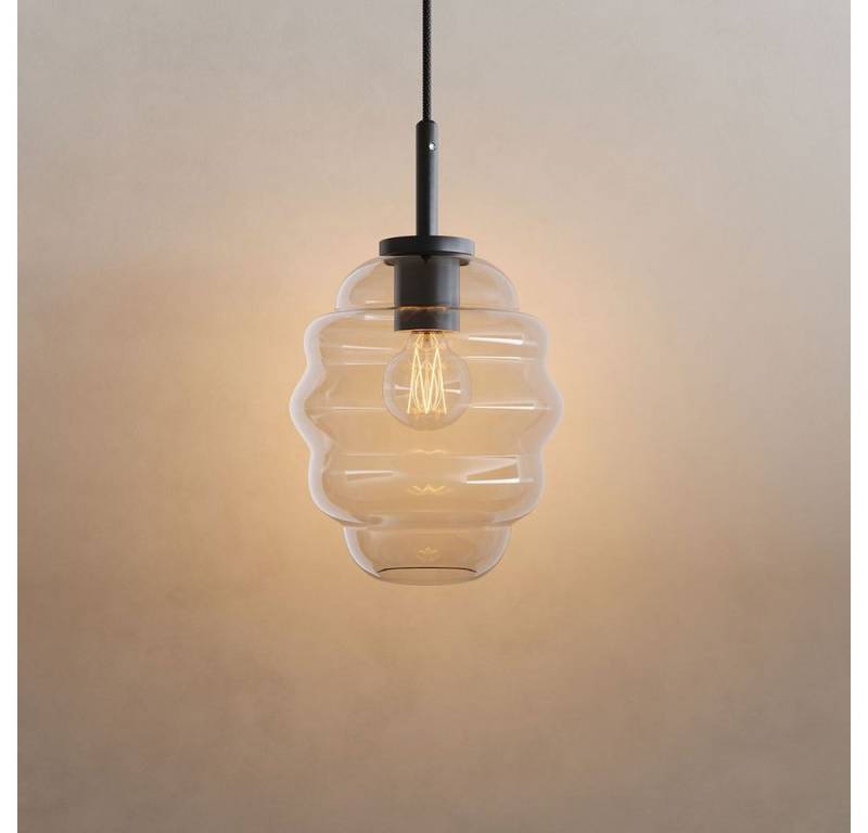 s.luce Pendelleuchte Echos Glas-Hängelampe Aufhängung 150cm Schwarz Klar von s.luce